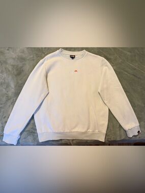 Ellesse Logo Crewneck Sweatshirt in White Size US 8